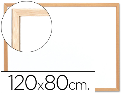 Q-CONNECT - PIZARRA BLANCA LAMINADA MARCO DE MADERA 120X90 CM (Ref.KF03574)