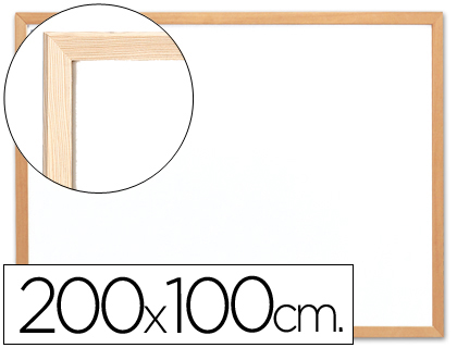 Q-CONNECT - PIZARRA BLANCA LAMINADA MARCO DE MADERA 200X100 CM (Ref.KF03576)