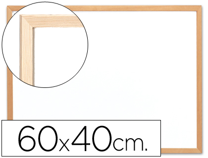 Q-CONNECT - PIZARRA BLANCA MELAMINA MARCO DE MADERA 60X40 CM (Ref.KF03570)