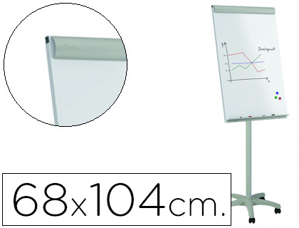 ROCADA - PIZARRA BLANCA PARA CONFERENCIAS METALICA MAGNETICA CON RUEDAS 68X104 CM (Ref.RD-616V15)