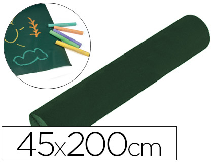 LIDERPAPEL - PIZARRA ROLLO ADHESIVO 45X200 CM PARA TIZA COLOR VERDE (Ref.PZ14)