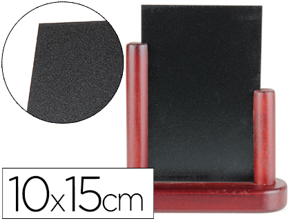 LIDERPAPEL - PIZARRA NEGRA DOBLE CARA DE MADERA CON SUPERFICIE PARA ROTULADORES TIPO TIZA 10X15CM (Ref.PZ03)