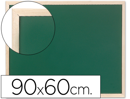 Q-CONNECT - PIZARRA VERDE MARCO DE MADERA 90X60 SIN REPISA (Ref.KF03585)