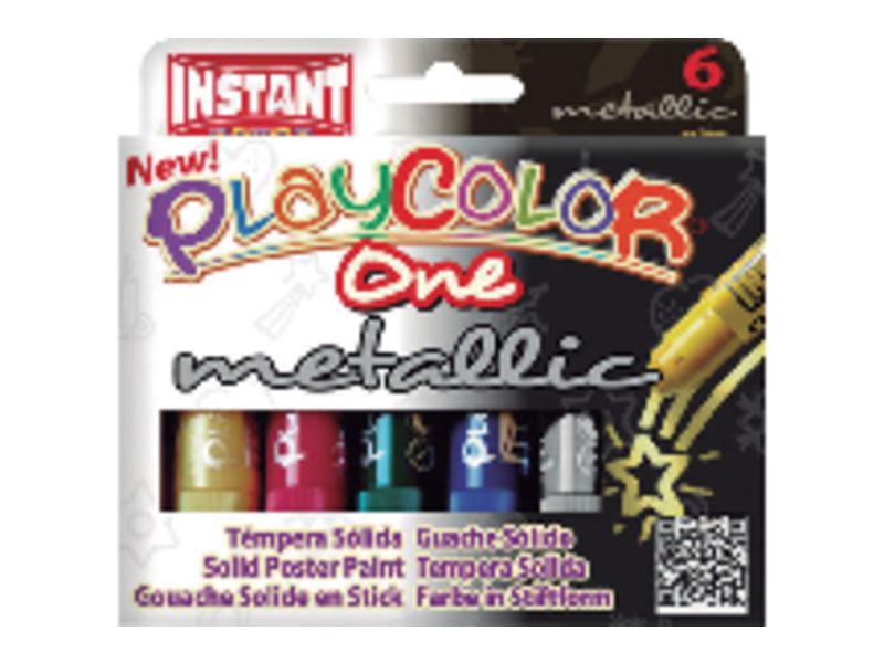 PLAYCOLOR - Tempera Solida One Metallic 10 gr Colores surtidos 6 ud (Ref.10321)