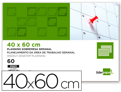 LIDERPAPEL - PLANNING SOBREMESA SEMANAL 40X60 CM 80 GR 60 HOJAS (Ref.PN01)