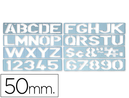 PLANTILLA ROTULACION -LETRAS Y NUMEROS DE 50 MM (Ref.1700)