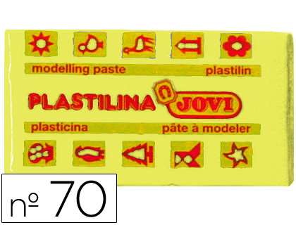 JOVI - PLASTILINA 70 AMARILLO CLARO -UNIDAD -TAMAÑO PEQUEÑO (Ref.70-02)