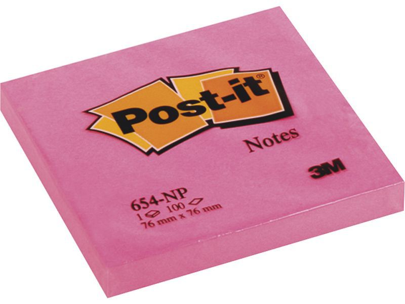 POST-IT - Notas adhesivas 100h Rosa neon 76x76mm (Ref.FT510010190)