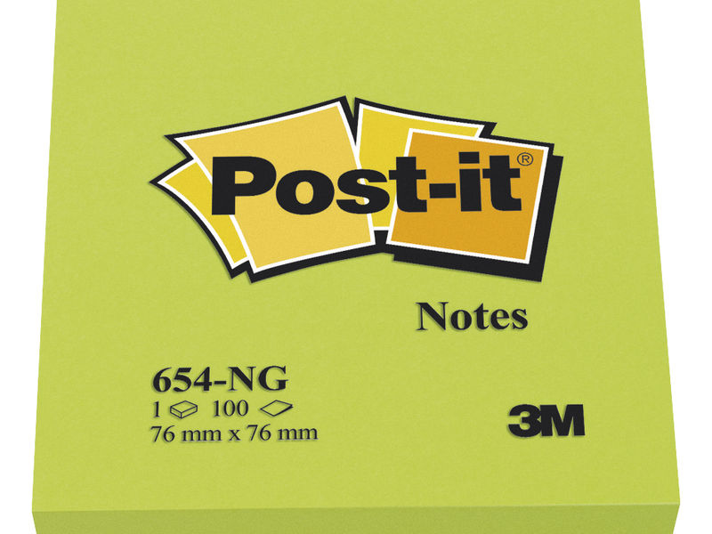 POST-IT - Notas adhesivas 100h Verde neon 76x76mm (Ref.FT510010182)
