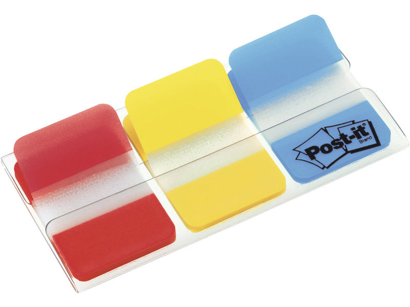 POST-IT - Indices Adhesivos rojo, amarillo y azul 25.4x38mm (Ref.XA004806312/686-RYB)
