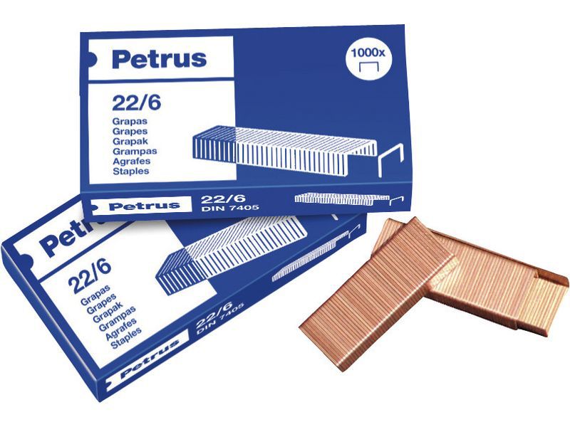 PETRUS - Grapas 1000 Ud 23/6 Cobreada (Ref.23600)