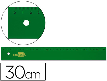 LIDERPAPEL - REGLA 30 CM ACRILICO VERDE (Ref.RG02)