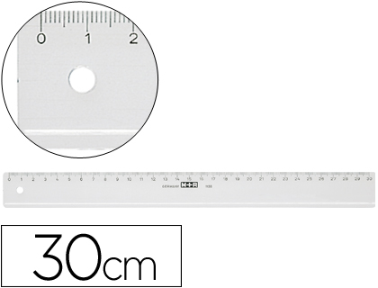 MOR - REGLA 30 CM PLASTICO TRANSPARENTE (Ref.11300000)