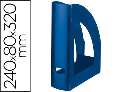 LIDERPAPEL - REVISTERO PLASTICO Q-CONNECT AZUL OPACO (Ref.KF04205)