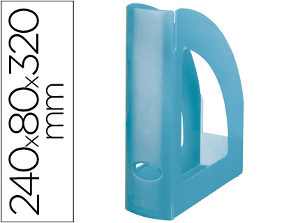 Q-CONNECT - REVISTERO PLASTICO AZUL TRANSLUCIDO (Ref.KF04214)