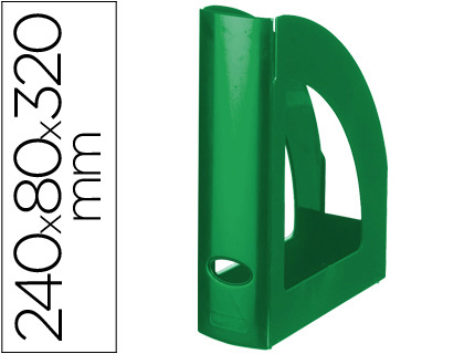 Q-CONNECT - REVISTERO PLASTICO VERDE OPACO (Ref.KF04206)