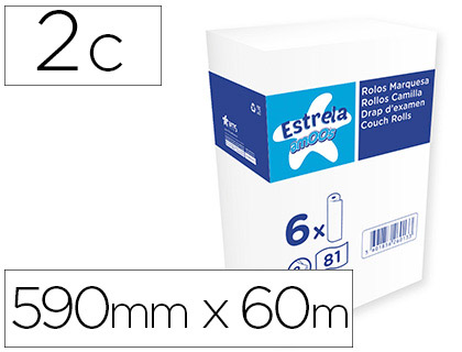 AMOOS - ROLLO PAPEL PARA CAMILLAS 2 CAPAS 81 SERVICIOS 590 MM X 60 M (Ref.J626013.1)
