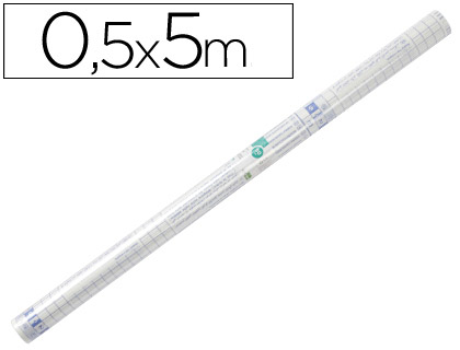 LIDERPAPEL - ROLLO PLASTICO ADHESIVO 0.50X5 MT 50 MC -FORRALIBROS REMOVIBLE (Ref.AD07)