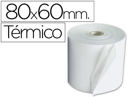 Q-CONNECT - ROLLO SUMADORA TERMICO 80 MM ANCHO X 60 MM DIAMETRO (Ref.KF00853)
