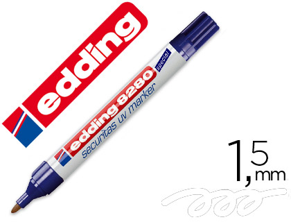 EDDING - ROTULADOR MARCADOR DE SEGURIDAD VISIBLE BAJO LA LUZ ULTRAVIOLETA PUNTA REDONDA 1,5 MM (Ref.8280UV)