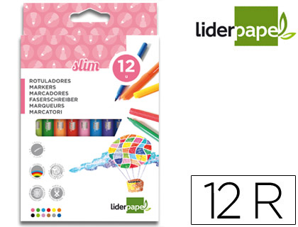 LIDERPAPEL - ROTULADOR CAJA 12 COLORES (Ref.RT12)