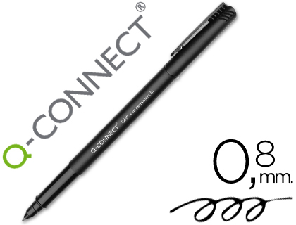 Q-CONNECT - ROTULADOR RETROPROYECCION PUNTA FIBRA MEDIA REDONDA 0.8 MM PERMANENTE NEGRO (Ref.KF01200)