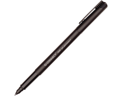 Q-CONNECT - ROTULADOR RETROPROYECCION PUNTA FIBRA SUPER FINA REDONDA 0.5 MM PERMANENTE NEGRO (Ref.KF01068)