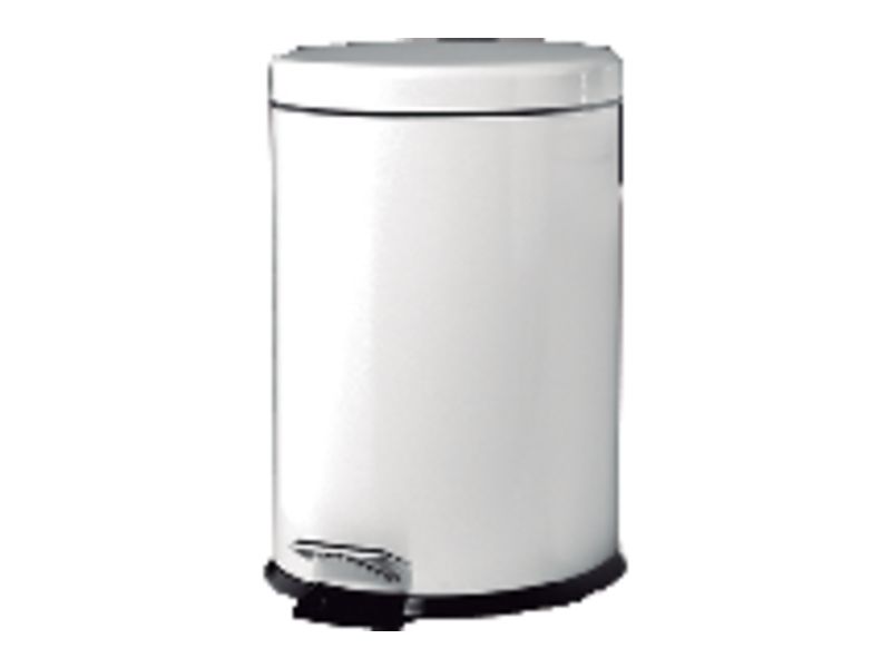 IBERLIM - Papelera Metalica 12 L Blanco Con pedal (Ref.16475)
