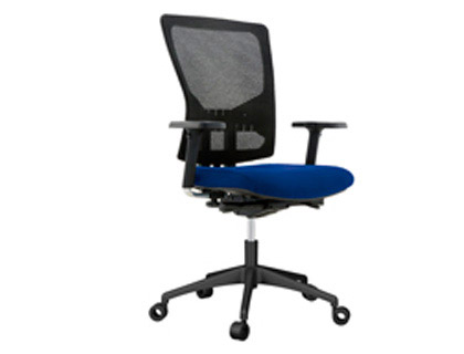 ROCADA - SILLA DE OFICINA CON BRAZOS TAPIZADA EN TELA INGNIFUGA Y RESPALDO EN POLIMERO COLOR AZUL (Ref.RD-937-3)