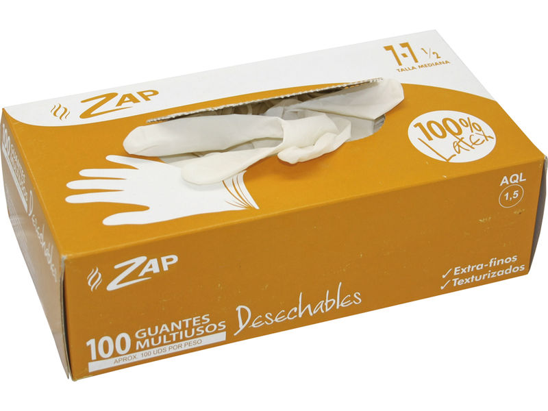 Caja DE 100 GUANTES 100%LATEX MULTIUSO TG (Ref.319996)