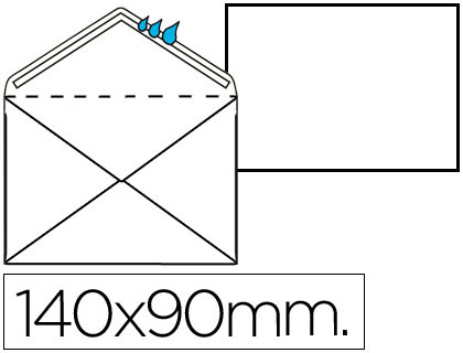 ARGUVAL - SOBRE BLANCO REGISTRO EXTRA 90 X 140 MM -CAJA 100 