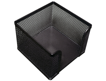 Q-CONNECT - SOPORTE TACO DE PAPEL METALICO REJILLA NEGRO 95X95X80 MM (Ref.KF00878)