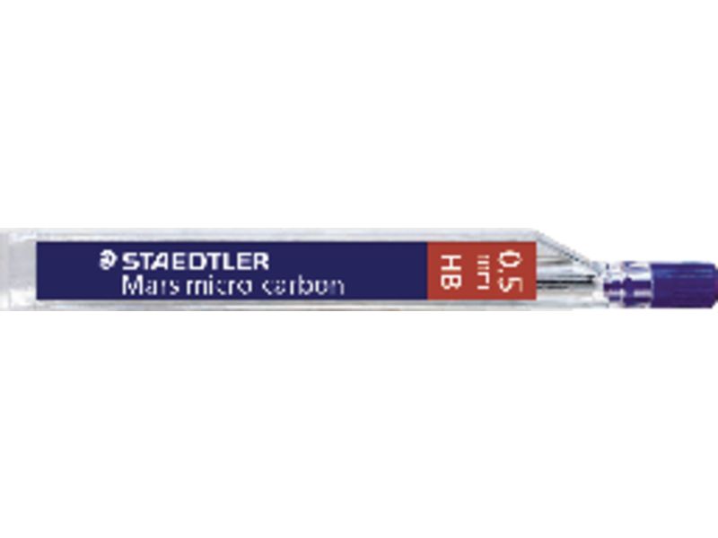 STAEDTLER - Mina Mars Micro Carbon Estuche 12ud Trazo 0.5 mm F (Ref.250 05-F)