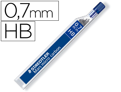 STAEDTLER - Mina Mars Micro GRAFITO TUBO 12ud Trazo 0.7mm &quot;HB&quot; (Ref.250 07-HB)