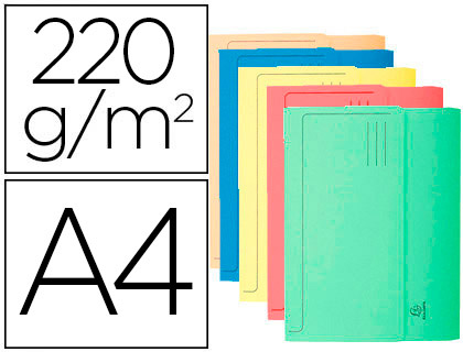 EXACOMPTA - SUBCARPETA CARTULINA CON BOLSA DIN A4 COLORES SURTIDOS 220 GR (Ref.47970E)