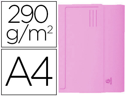 EXACOMPTA - SUBCARPETA CARTULINA CON BOLSA DIN A4 ROSA 290 GR (Ref.47676E)