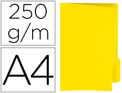 GIO - SUBCARPETA CARTULINA DIN A4 PESTAÑA DERECHA 250 G/M2 AMARILLO (Ref.400040699)