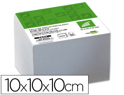 LIDERPAPEL - TACO ENCOLADO 100 X 100 X 100MM BLANCO (Ref.TA02)
