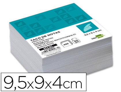 LIDERPAPEL - TACO SIN ENCOLAR 95 X 90 X 40MM BLANCO (Ref.MT01)