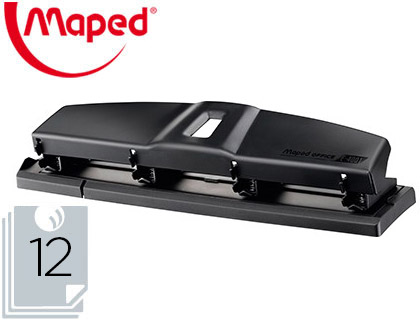 MAPED - TALADRADOR ESSENTIALS METAL 4 TALADROS CAPACIDAD 12 HOJAS COLOR NEGRO (Ref.400111)