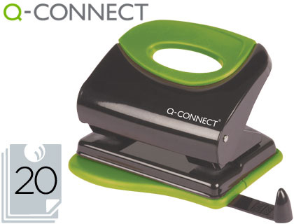 Q-CONNECT - TALADRADOR METALICO CON EMPUÑADURA DE CAUCHO CAPACIDAD 20 HOJAS (Ref.KF00995)