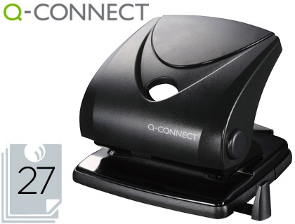 Q-CONNECT - TALADRADOR NEGRO -ABERTURA 2,7 MM -CAPACIDAD 27 HOJAS (Ref.KF01235)