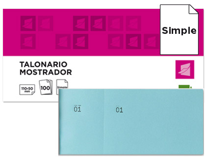 LIDERPAPEL - TALONARIO MOSTRADOR 50X110 MM CELESTE CON MATRIZ (Ref.TL08)