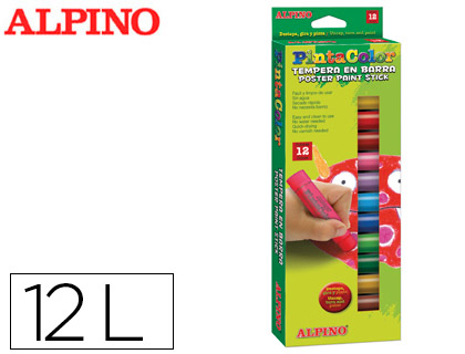 ALPINO - TEMPERA EN BARRA PINTACOLOR CAJA DE 12 COLORES SURTIDOS (Ref.PX000012)