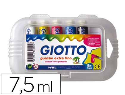 GIOTTO - TEMPERA 7,5 ML 5 COLORES SURTIDOS (Ref.303500)