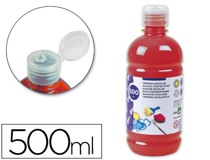 LIDERPAPEL - TEMPERA LIQUIDA ESCOLAR 500 ML ROJO (Ref.TP06)