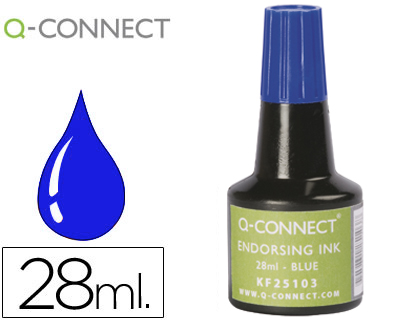 Q-CONNECT - TINTA TAMPÓN AZUL -FRASCO DE 28 ML (Ref.KF25103)