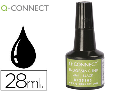 Q-CONNECT - TINTA TAMPÓN NEGRO -FRASCO DE 28 ML (Ref.KF25105)