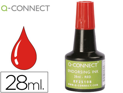 Q-CONNECT - TINTA TAMPÓN ROJO -FRASCO DE 28 ML (Ref.KF25108)
