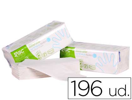 TOALLA DE PAPEL MANO ENGARZADA ECOLOGICA XTRASEC 20X23 CM 2 CAPAS PAQUETE CON 196 UNIDADES (Ref.J281600)